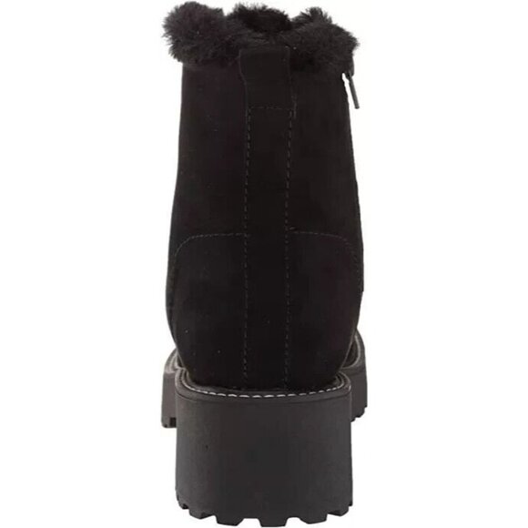 Madden Girl Women's Carra Chunky Block Heel Boot Faux Fur Lined Black Size 8.5 - Picture 5 of 8
